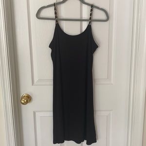 MSK Petite Black Slip Dress with Chain Straps